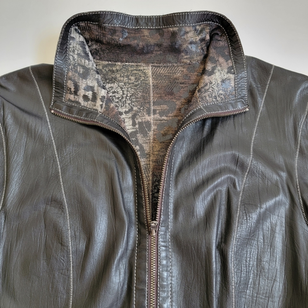 Leather Zip Front Jacket - image 6